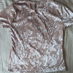 Hollister Glistening Cream and Silver Tie-Dye Top